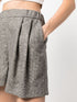 shorts plisados en mezcla de lana